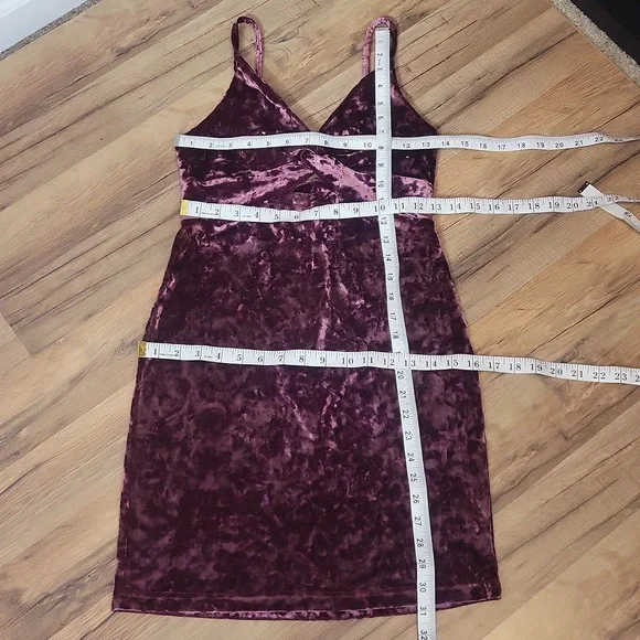 FREE PEOPLE Come Together Pink Velour Peekabo Cutout Cami Bodycon Mini Dress - Picture 9 of 9